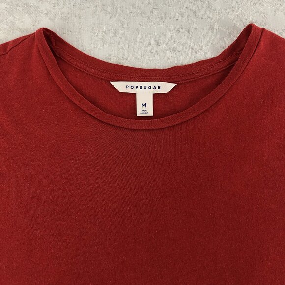 POPSUGAR Women's Red Cotton Blend Short Sleeve Tee Shirt Size M - Picture 3 of 9